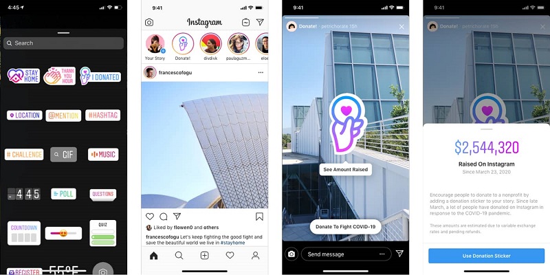 Instagram Stories - Donations Stickers