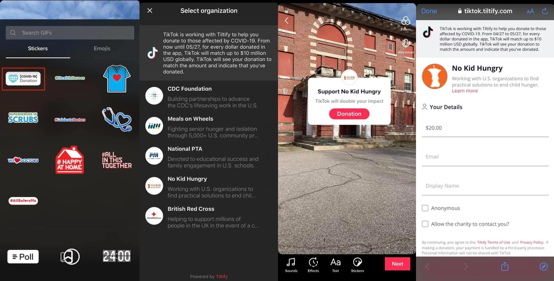 TikTok Stickers Donation